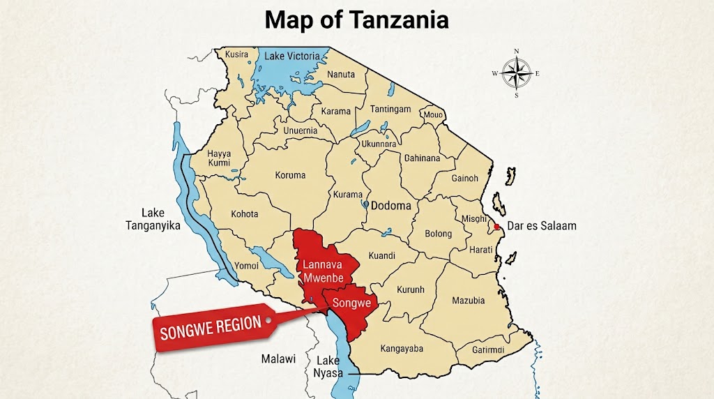 map of tanzania